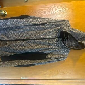 Reebok ladies black and white zip up 1x